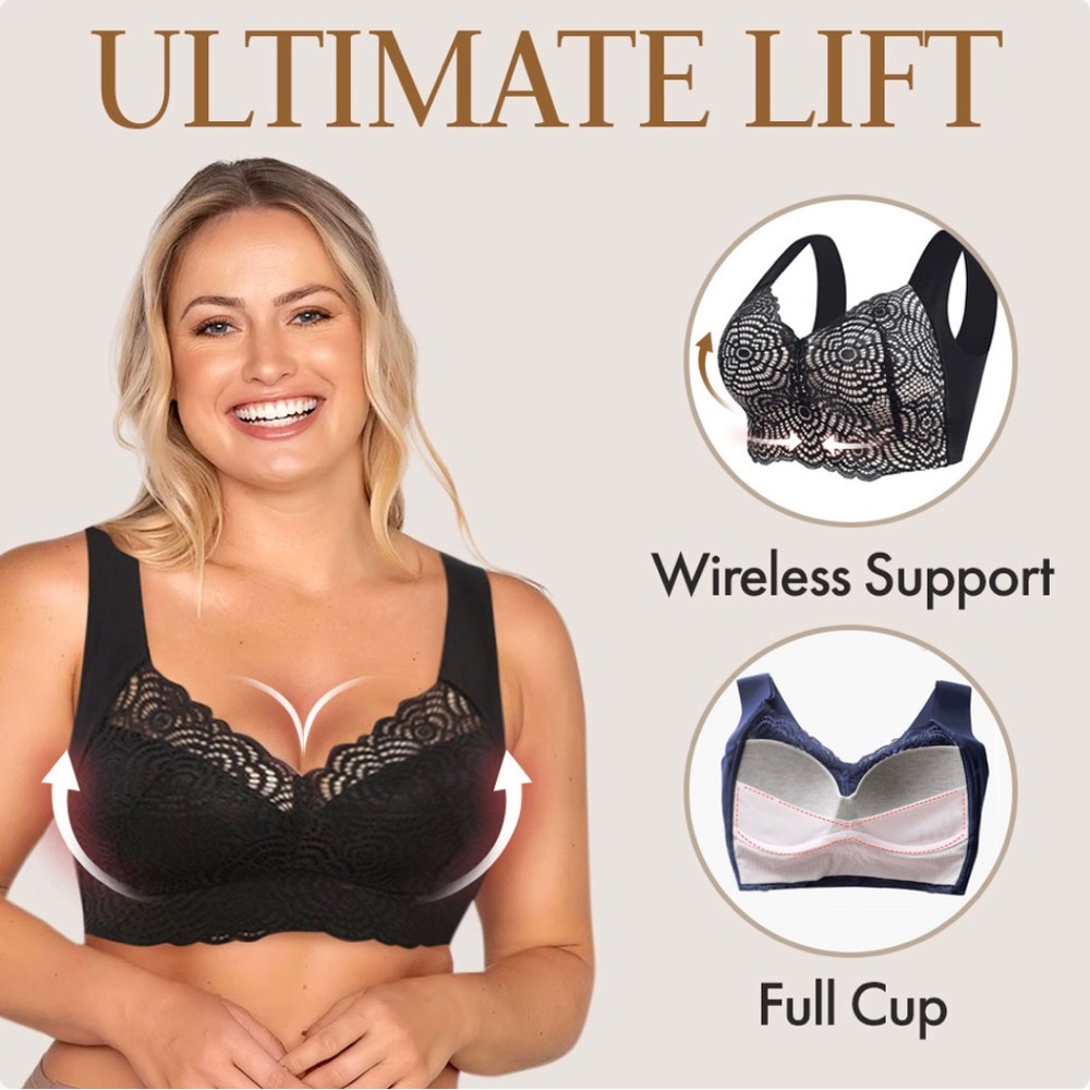 ExSecret - Ultimate Lift Full-Figure Seamless Lace Cut-Out Bra